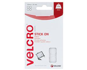 Velcro Hook and Loop Coins (White), 16mm, 16 sets