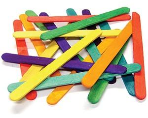 Lollipop Sticks, Pack of 100, Coloured, Jumbo