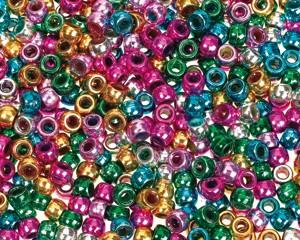 Beads, Metallic Assorted Colours, Pack of 1000