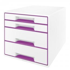 Leitz WOW CUBE Drawer Cabinet, 4 Drawer, Purple