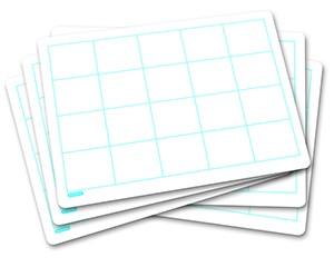 Drywipe Boards, A5 Gridded, Pack of 30