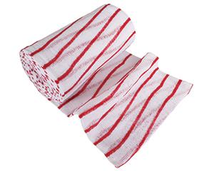 Cloths, Striped Colour Coded, Red, Pack of 10