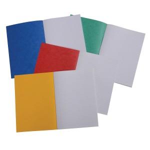 Exercise Books, A4+, 80 Pages, Pack of 50, Ruled 8mm Feint and Margin, Yellow Covers