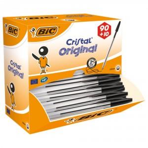 BiC Cristal Ballpoint Pens, Value Box of 100, Black