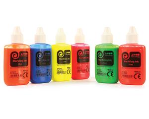 Marbling Ink, Fluorescent Colours, Pack of 6