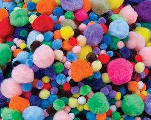 Pom Poms, Pack of 1000, Assorted Colours