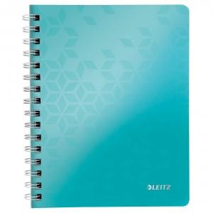 Leitz WOW Notebook A5 ruled, Wirebound with PP cover, Ice Blue