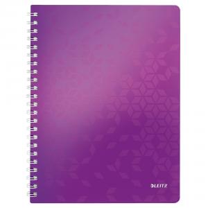 Leitz WOW Notebook A4 ruled, Wirebound with PP cover, Purple