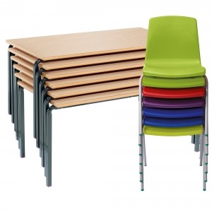 Classroom Pack: Crushed Bent Tables and NP Chairs