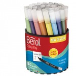 Berol Cololur Fine Pens, Tub of 42, Assorted Coloursabc