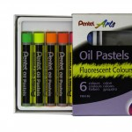 FLUORESCENT OIL PASTELS PACK 6 ASSORTED COLOURS
