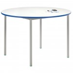 Whiteboard Top Table, Fully Welded, Circular, 1000mm Dia.abc