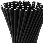 Solid Black 20cm Paper Straws, Pack of 250