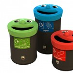 Smiley Face Recycling Bin, 52 litres