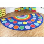 Rainbow Large Semi-Circle Placement Carpetabc