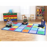 Rainbow Squares Rectangular Placement Carpet, 3000x2000mm