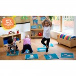 Yoga Position Indoor / Outdoor Mini Placement Tiles, Pack of 32abc