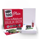 Show-me A4 Plain Mini Whiteboards, Bulk Box, 100 Setsabc