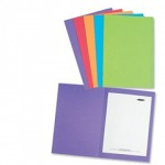 Square Cut Folders, Foolscap, Pack of 10,  Assorted Colours