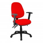 Task Chair with Foldaway Arms, Seat Slide and Pump Up Lumbar, Redabc