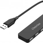 ULTRA SLIM 4 PORT USB ADAPTER HIGH SPEED EXPANSION SPLITTER BLACKabc