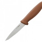Vegetable Knife, Brown Handle, Plain, 9cmabc