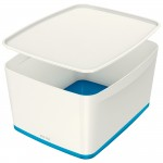 Leitz MyBox WOW Large with lid, Storage Box, Blueabc