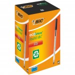 BIC ECOLUTIONS ROUND BLACK STIC BALLPOINT PENS PACK OF 60abc