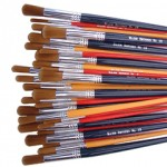 Paint Brushes, Golden Nylon Short Handled, Pack of 30abc