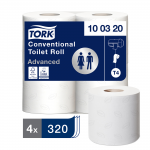 Toilet Rolls, Tork Conventional, 2 ply, Pack of 4abc