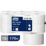 Toilet Rolls, 2 Ply, White, Pack of 12