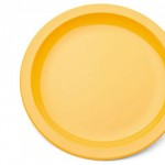 Plate, Narrow Rimmed, 23cm, Yellow, Polycarbonateabc