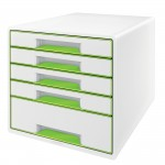 Leitz WOW CUBE Drawer Cabinet, 5 Drawer, Green