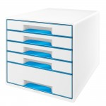 Leitz WOW CUBE Drawer Cabinet, 5 Drawer, Blueabc