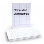Drywipe Boards with Squares, 19x29cm, Pack of 30abc
