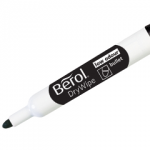 Berol Drywipe Markers, Round Tip, Pack of 48, Black