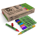 Show-me Medium Tip Drywipe Markers, Box 50, Assorted Colours