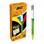 BiC 4 Colours Fluo, Yellow/Black/Blue/Redabc