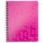 Leitz WOW Notebook A5 ruled, Wirebound with PP cover, Pinkabc