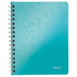 Leitz WOW Notebook A5 ruled, Wirebound with PP cover, Ice Blueabc