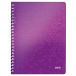 Leitz WOW Notebook A4 ruled, Wirebound with PP cover, Purpleabc
