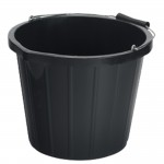 Bucket, Polypropylene, 15 litres, Blackabc