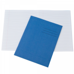 Exercise Books, 229x178mm, 80 Pages, Pack of 100, Ruled 8mm Feint and Margin, Blue Covers