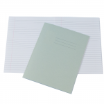 Exercise Books, 229x178mm, 80 Pages, Pack of 100, Ruled 8mm Feint and Margin, Grey Coversabc