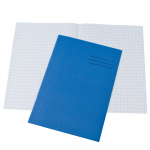 Exercise Books, A4, 40 Pages, Pack of 100, Ruled 10mm Squared, Blue Covers