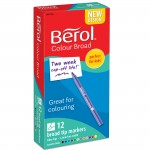 Berol Colourbroad Pens, Pack of 12, Assorted Coloursabc