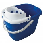 Mop Bucket, 15 litres, Detachable Strainer, Blue