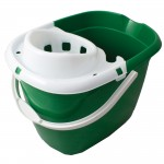 Mop Bucket, 15 litres, Detachable Strainer, Green