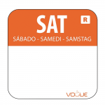 *SALE* Labels, Day, Roll of 1000, "Saturday" - Orangeabc