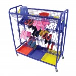 Large Welly Boot Storage Trolley. H 111 x D 45.5 x L 100cmabc
